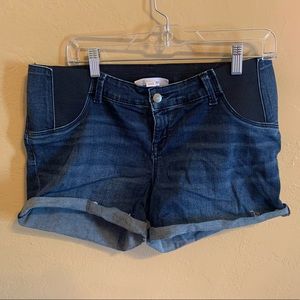 Isabel Maternity Under Belly Midi Rolled Cuff Denim Short size 10